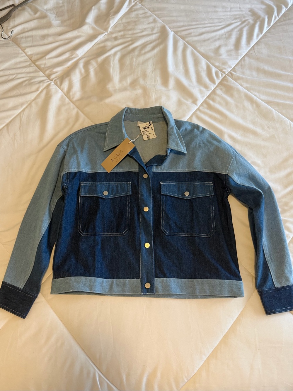 Two-Tone Blue Denim Jacket/Shacket